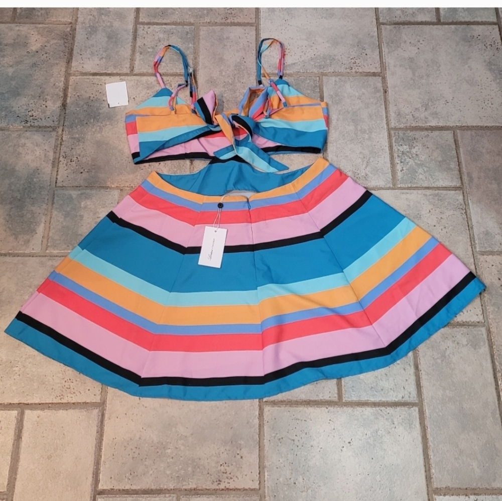 Lovers + Friends Alexandra Striped Mini Dress L NWT - Picture 10 of 13